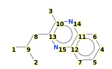 Image with canonical numbers derived from InChI string