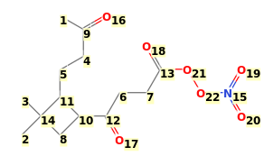 Image with canonical numbers derived from InChI string