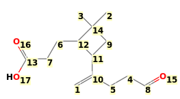 Image with canonical numbers derived from InChI string