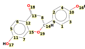 Image with canonical numbers derived from InChI string