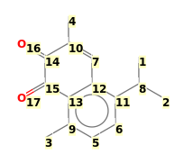 Image with canonical numbers derived from InChI string