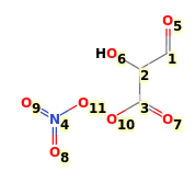 Image with canonical numbers derived from InChI string