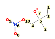 Image with canonical numbers derived from InChI string