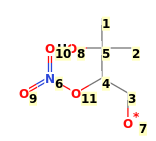 Image with canonical numbers derived from InChI string