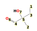 Image with canonical numbers derived from InChI string