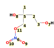 Image with canonical numbers derived from InChI string