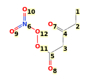 Image with canonical numbers derived from InChI string