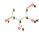 Image with canonical numbers derived from InChI string