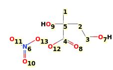 Image with canonical numbers derived from InChI string