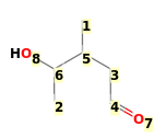 Image with canonical numbers derived from InChI string