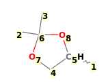 Image with canonical numbers derived from InChI string