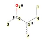 Image with canonical numbers derived from InChI string