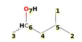 Image with canonical numbers derived from InChI string