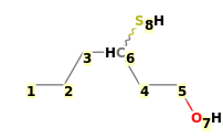 Image with canonical numbers derived from InChI string
