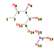 Image with canonical numbers derived from InChI string
