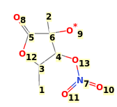 Image with canonical numbers derived from InChI string