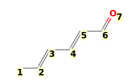 Image with canonical numbers derived from InChI string