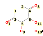 Image with canonical numbers derived from InChI string
