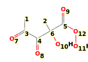 Image with canonical numbers derived from InChI string