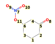 Image with canonical numbers derived from InChI string