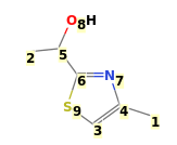 Image with canonical numbers derived from InChI string