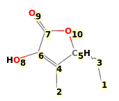 Image with canonical numbers derived from InChI string