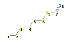 Image with canonical numbers derived from InChI string