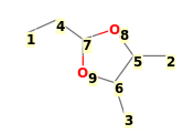 Image with canonical numbers derived from InChI string