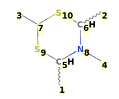 Image with canonical numbers derived from InChI string
