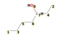 Image with canonical numbers derived from InChI string
