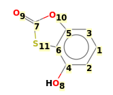 Image with canonical numbers derived from InChI string
