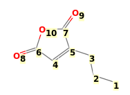 Image with canonical numbers derived from InChI string