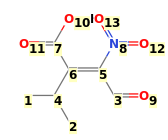 Image with canonical numbers derived from InChI string