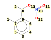 Image with canonical numbers derived from InChI string
