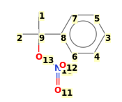 Image with canonical numbers derived from InChI string