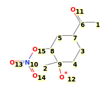 Image with canonical numbers derived from InChI string