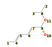 Image with canonical numbers derived from InChI string