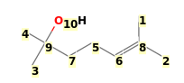 Image with canonical numbers derived from InChI string