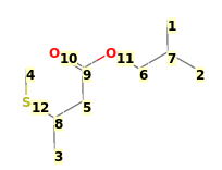 Image with canonical numbers derived from InChI string