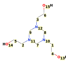 Image with canonical numbers derived from InChI string
