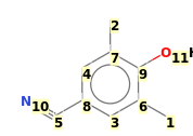 Image with canonical numbers derived from InChI string