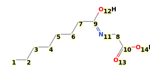 Image with canonical numbers derived from InChI string