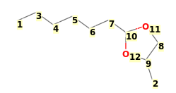 Image with canonical numbers derived from InChI string