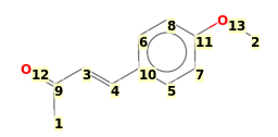 Image with canonical numbers derived from InChI string