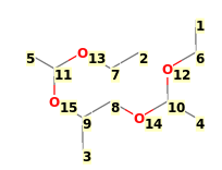 Image with canonical numbers derived from InChI string