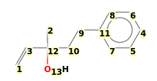 Image with canonical numbers derived from InChI string