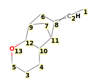 Image with canonical numbers derived from InChI string