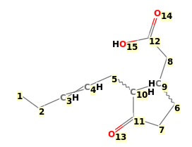 Image with canonical numbers derived from InChI string