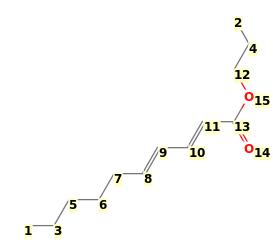 Image with canonical numbers derived from InChI string