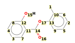 Image with canonical numbers derived from InChI string